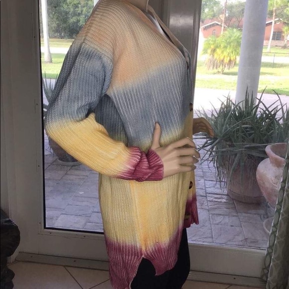 Tie Dye Sweater knit cardigan - Picture 12 of 13